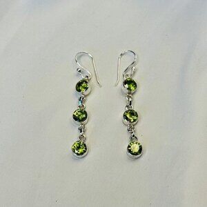 Peridot Sterling Silver Dangle Drop Earrings